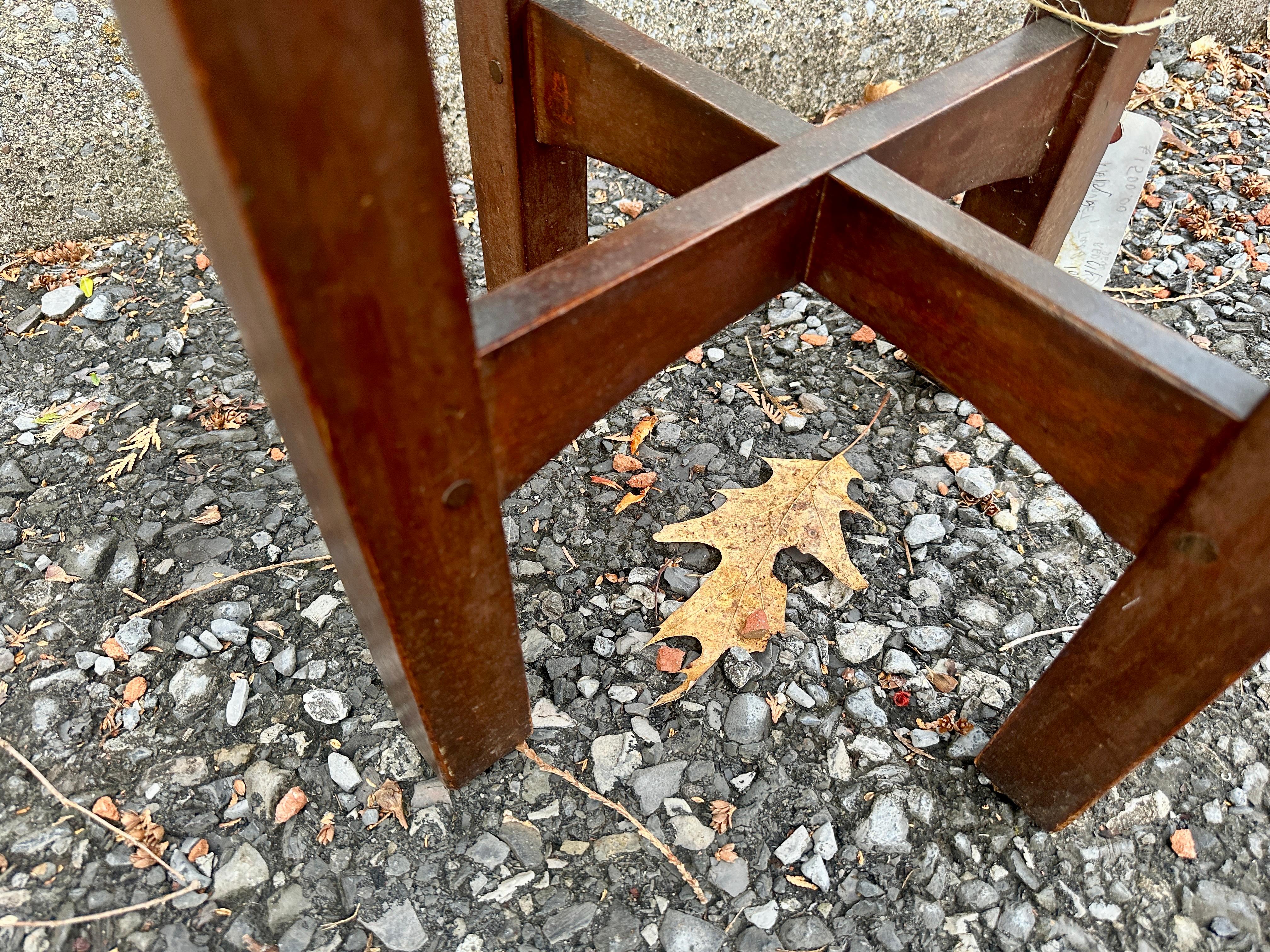 Antique Gustav Stickley Tabouret, Marked - W7243   ON SALE NOW. For Sale 8