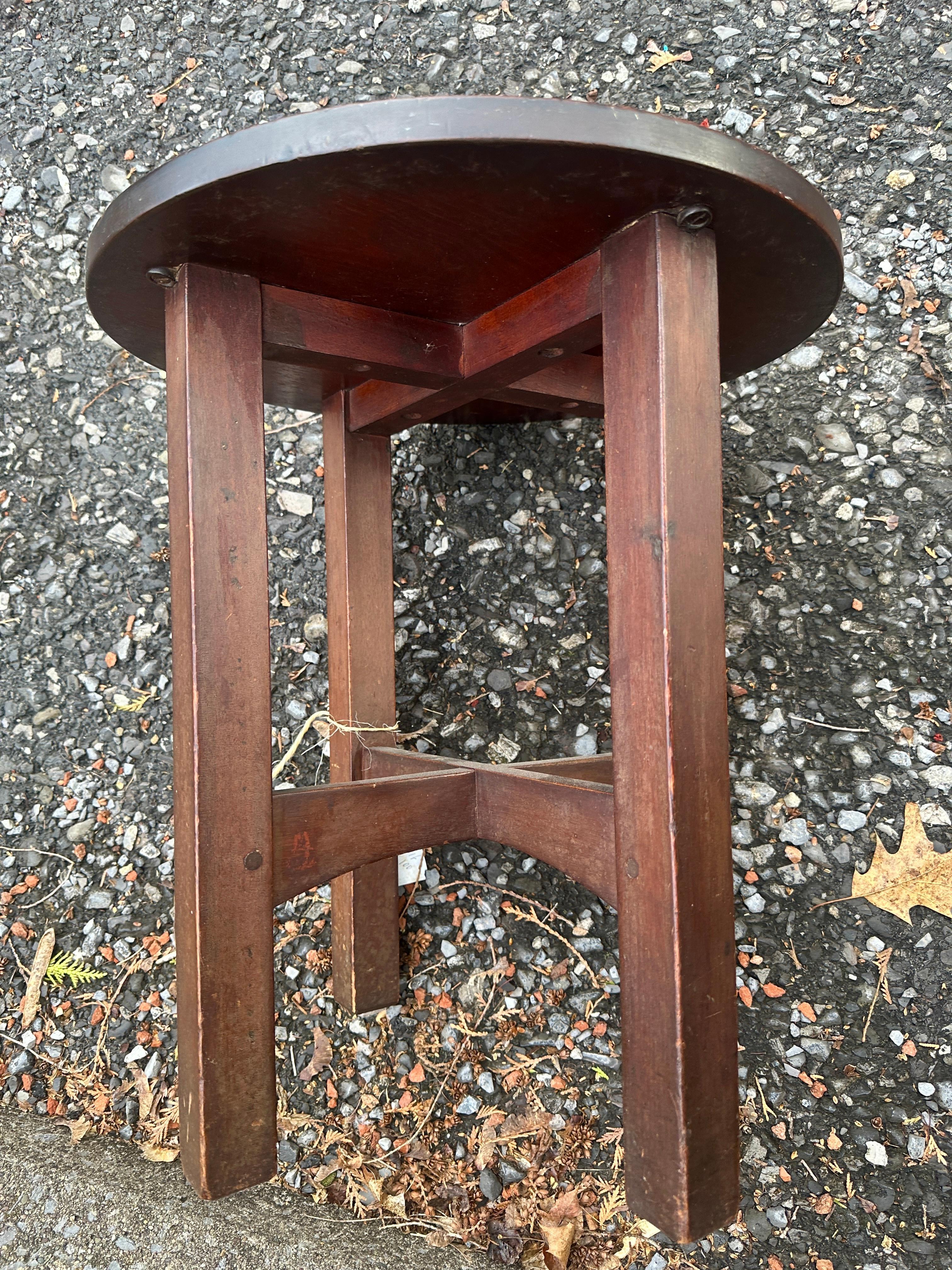 American Antique Gustav Stickley Tabouret, Marked - W7243   ON SALE NOW. For Sale