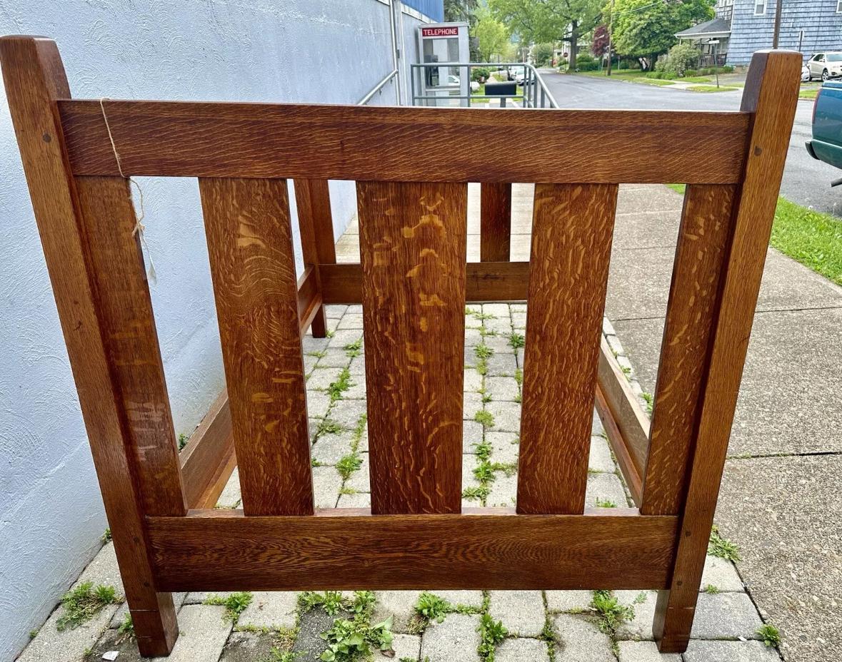 Oak Antique    GUSTAV  STICKLEY   Three-Quarter Bed from early 1900s