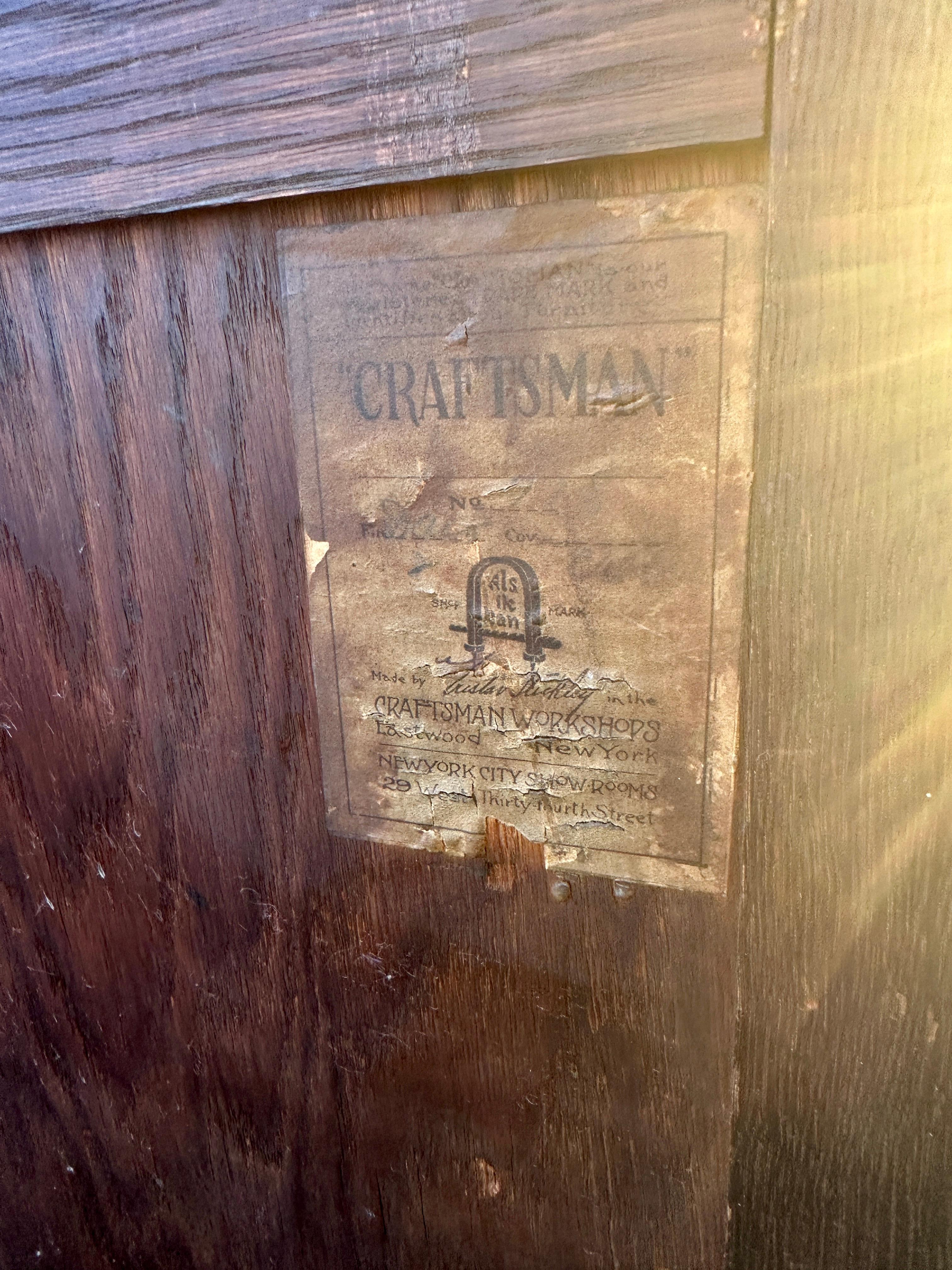 Antique Gustav Stickley  Bookcase, signed  w' paper label as pic       MUST SELL For Sale 8