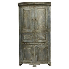 Antique Gustavian Cabinet in an Original Blue-Green Color