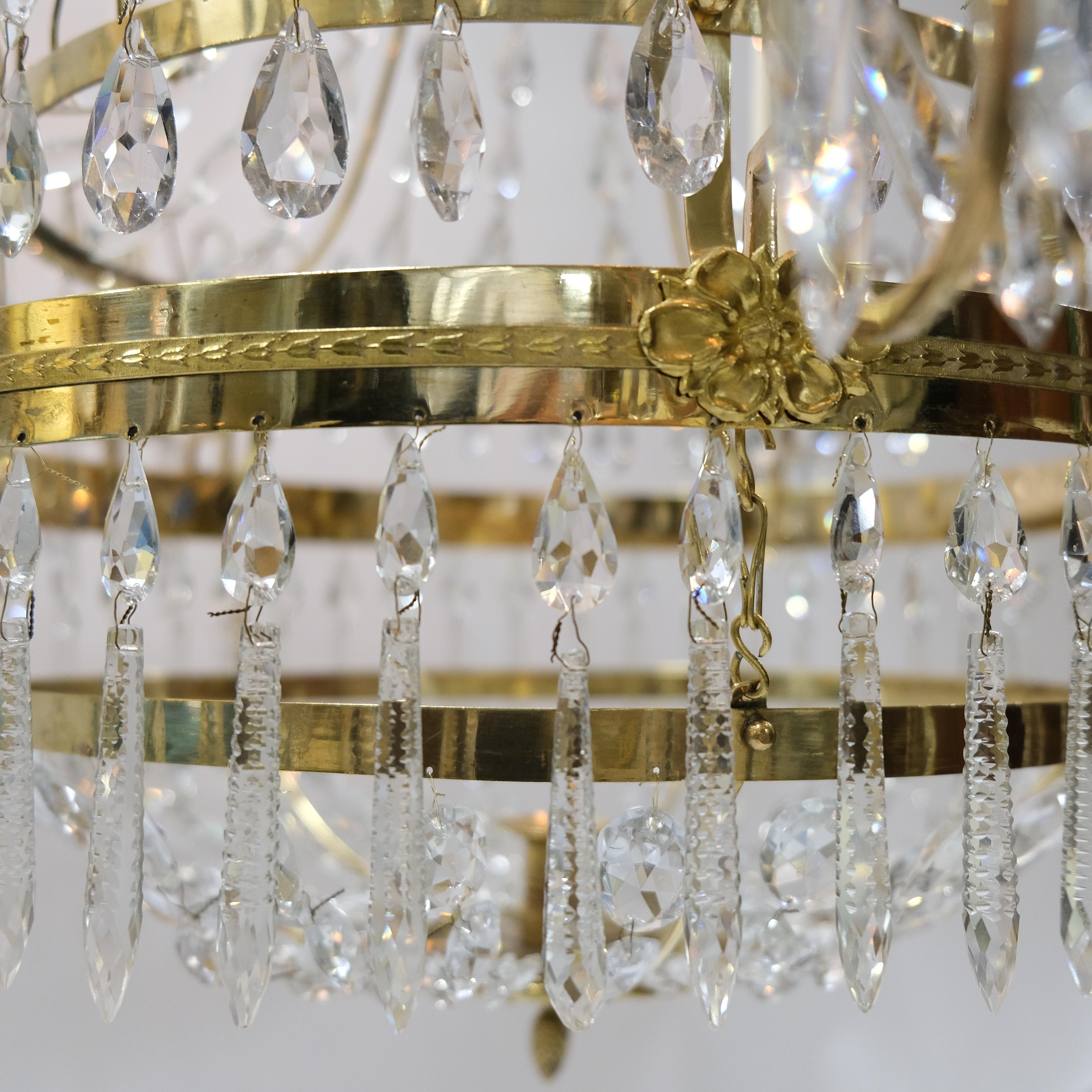 Antique Gustavian chandelier signed by Carl-Henric Brolin 1
