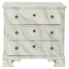 Antique Gustavian Chest Of Drawers, Gray Marbled. c  1780-1790