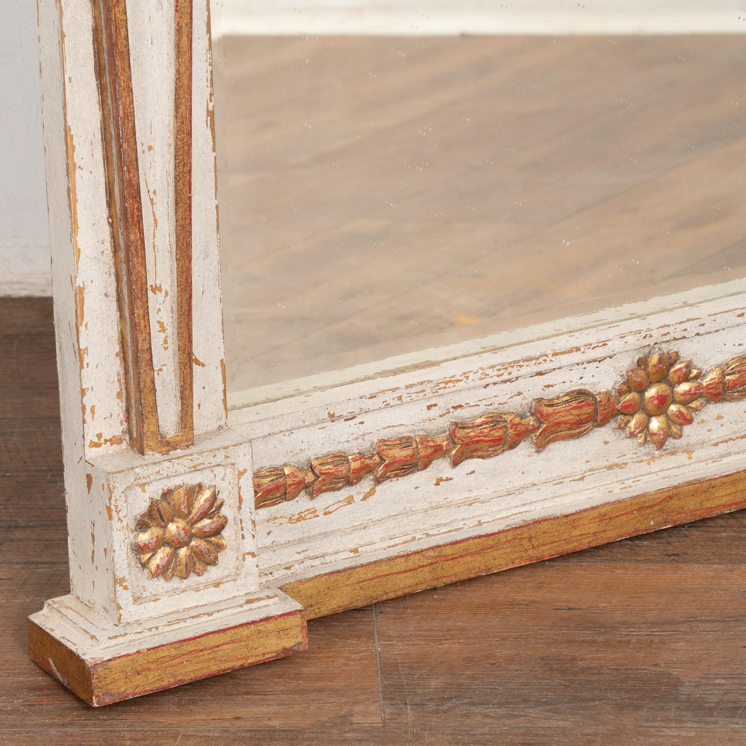 Antique Gustavian Gray and Gold Mirror, Sweden circa 1880 For Sale 5