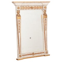 Antique Gustavian Gray and Gold Mirror, Sweden circa 1880