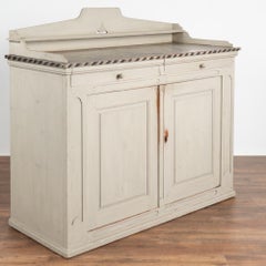 Antique Gustavian Gray Painted Tall Sideboard Buffet Server circa 1820-40
