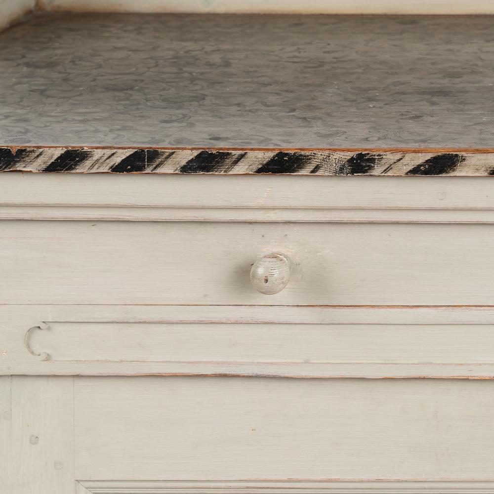 Antique Gustavian Gray Painted Tall Sideboard Buffet Server circa 1820-40 For Sale 2