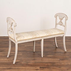 Antique Gustavian Narrow Window Seat Bench from Sweden