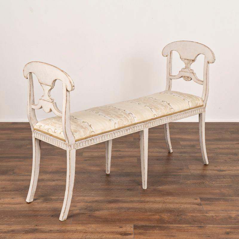 Antique Gustavian Narrow Window Seat Bench from Sweden In Good Condition In Round Top, TX