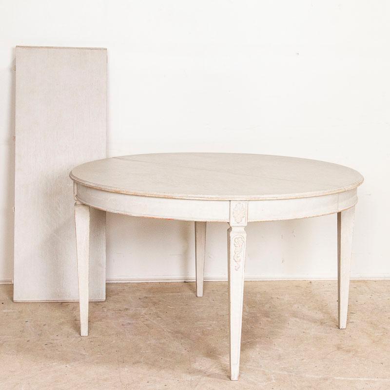 Swedish Antique Gustavian Period White Painted Table with One Leaf