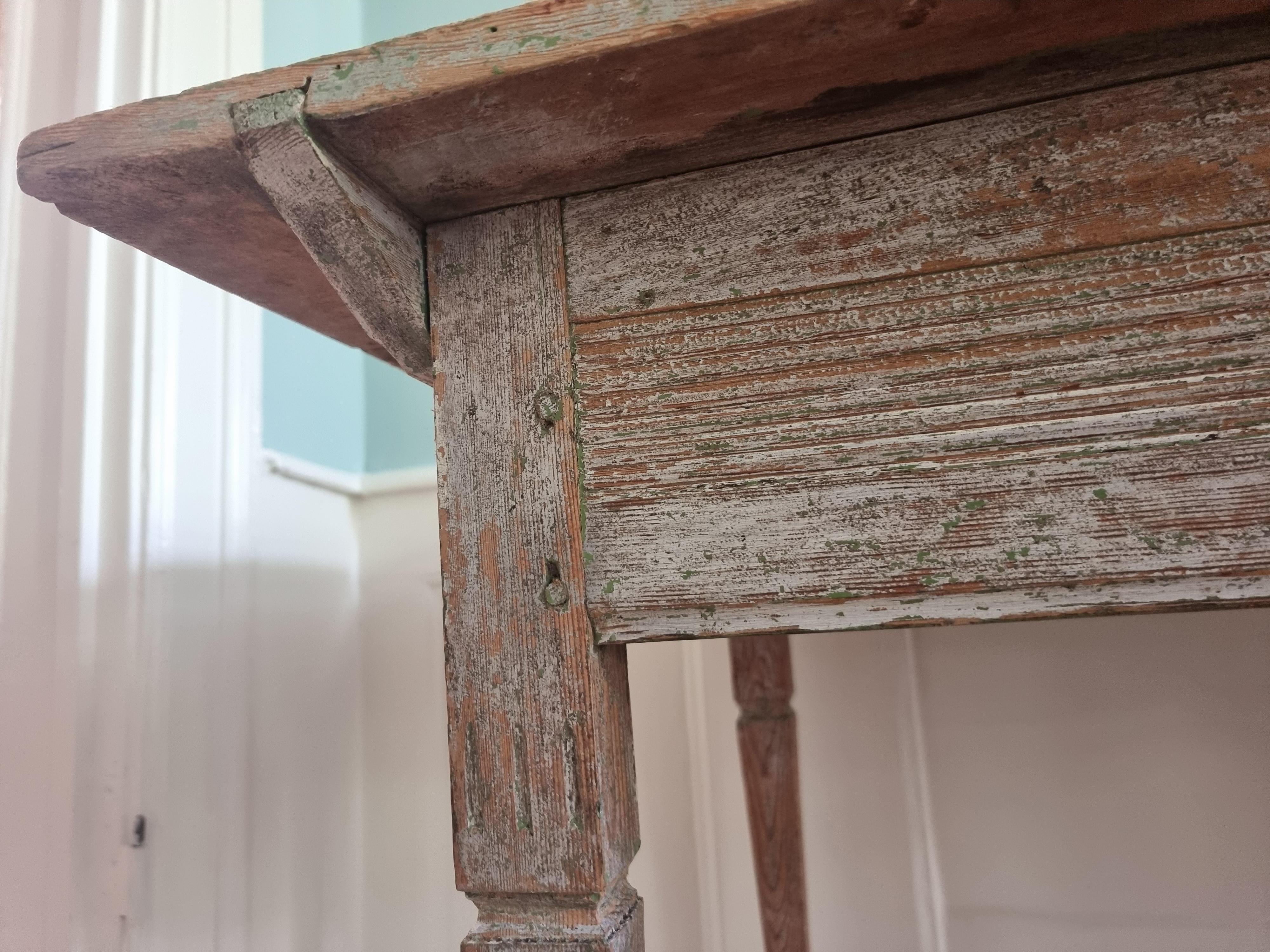 Antique Gustavian Pine Table, Sweden, Late 18th Century For Sale 6
