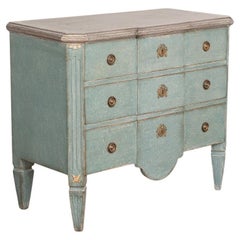 Antique Gustavian Style Blue Painted Chest of Drawers, Circa 1820-40