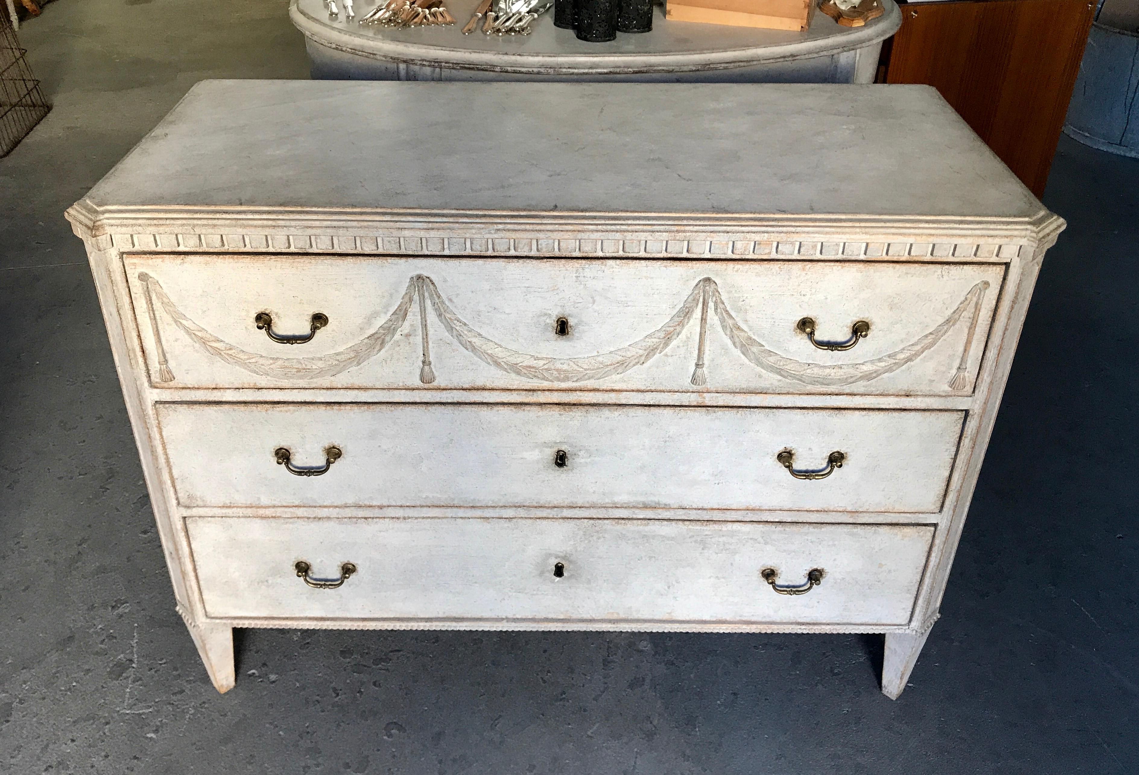 Swedish Antique Gustavian Style Chest of Drawers, 1860s For Sale