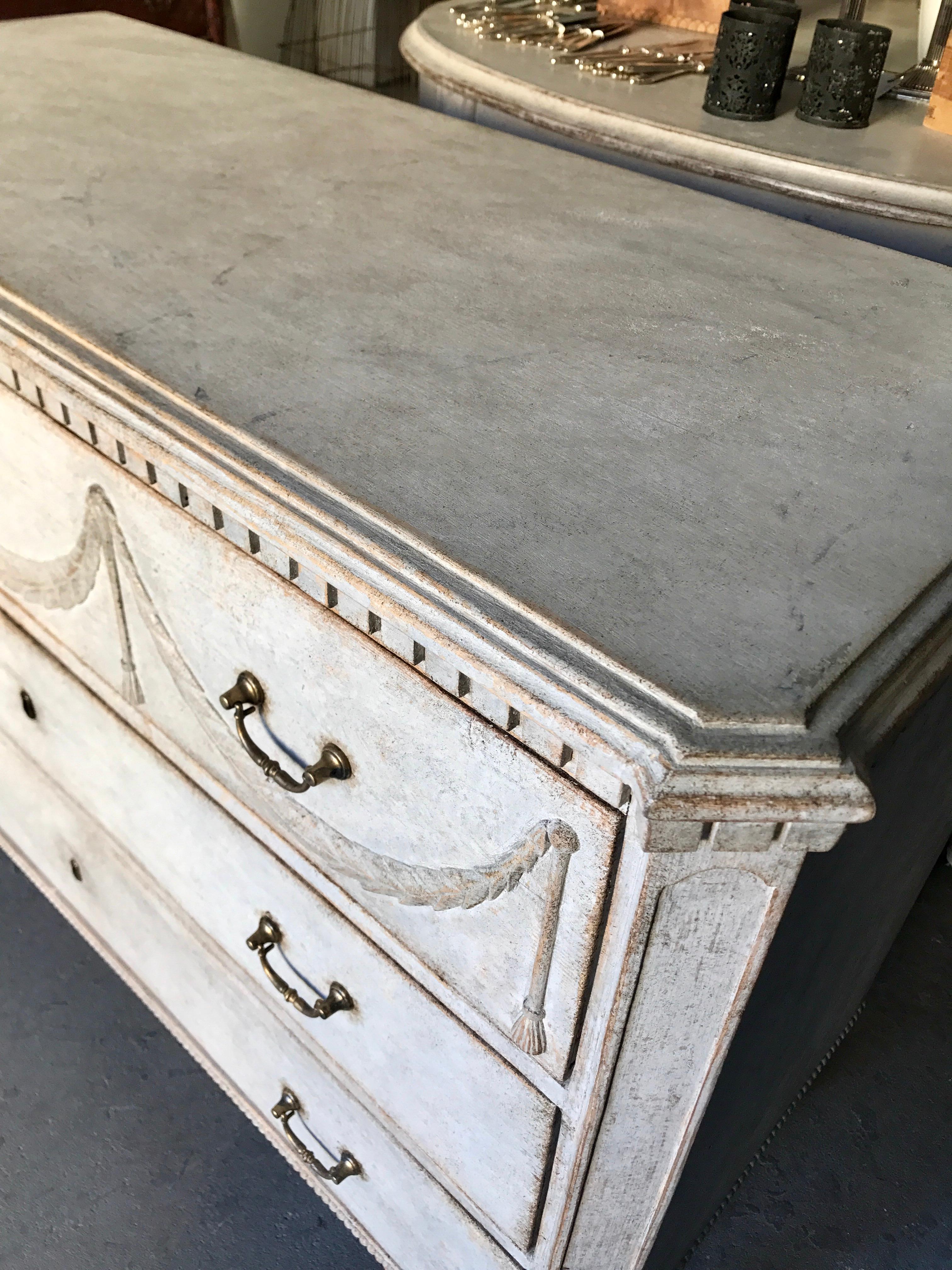 Antique Gustavian Style Chest of Drawers, 1860s In Good Condition For Sale In Helsingborg, SE