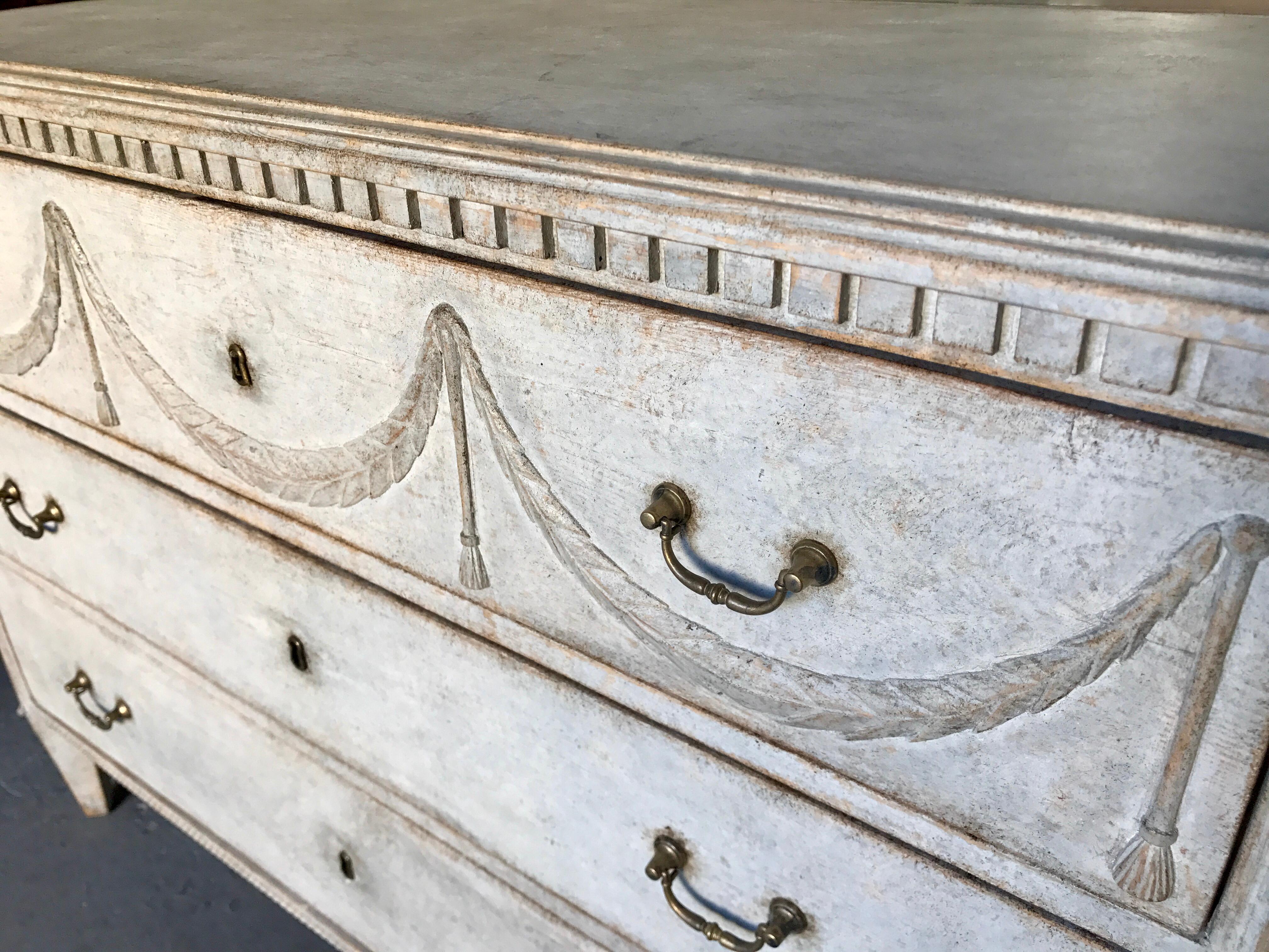 19th Century Antique Gustavian Style Chest of Drawers, 1860s For Sale