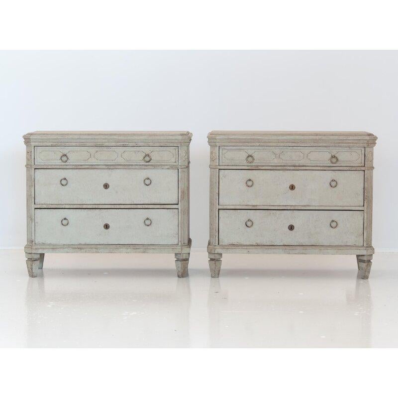 Antique Gustavian Style Chests of Drawers, a Pair 6