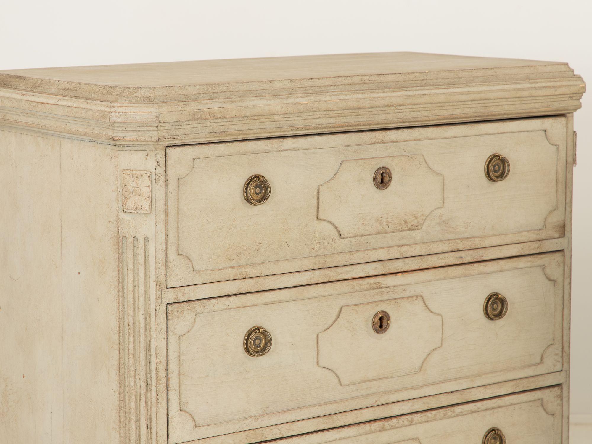 Pine Antique Gustavian Style Chests of Drawers - a Pair For Sale