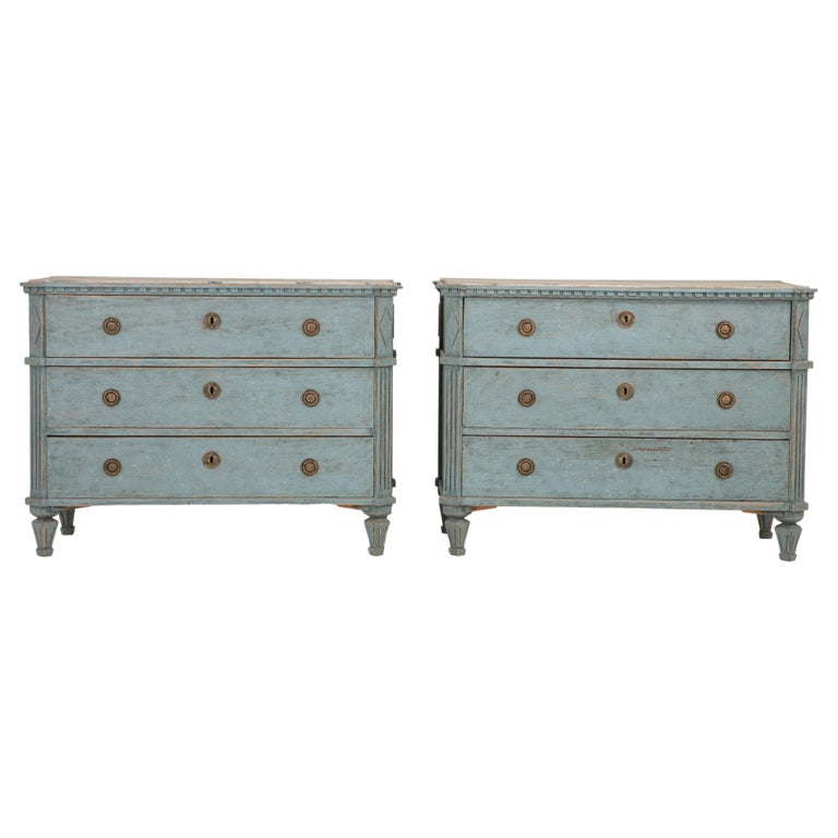 Antique Gustavian Style Chests of Drawers, a Pair at 1stDibs
