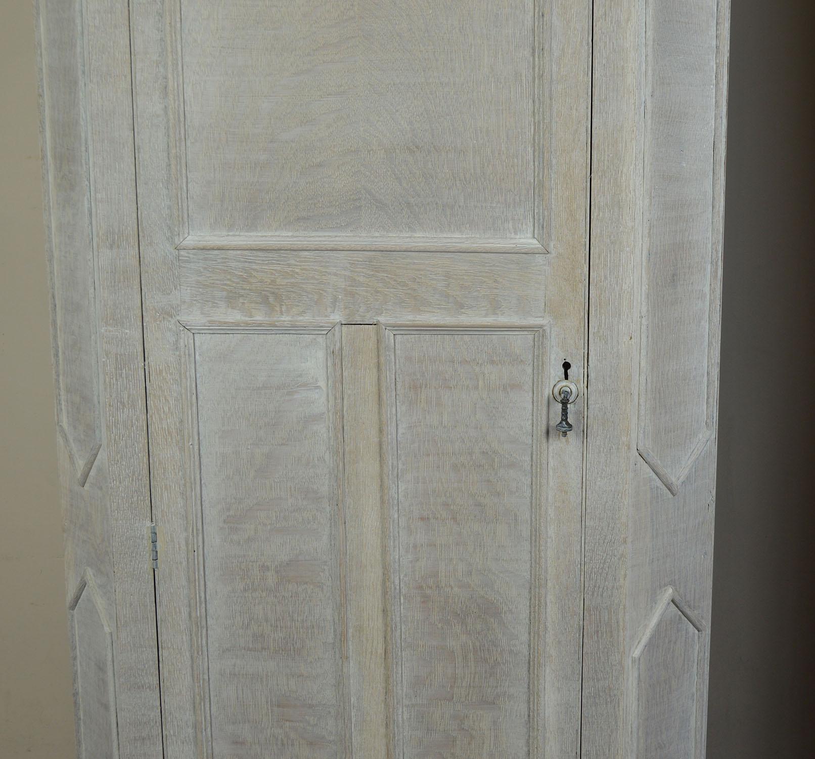 Antique Gustavian Style Limed Oak Cupboard or Armoire In Good Condition In St Annes, Lancashire