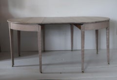 Antique Gustavian Style Limed Oak D-End Dining Table, English, circa 1780
