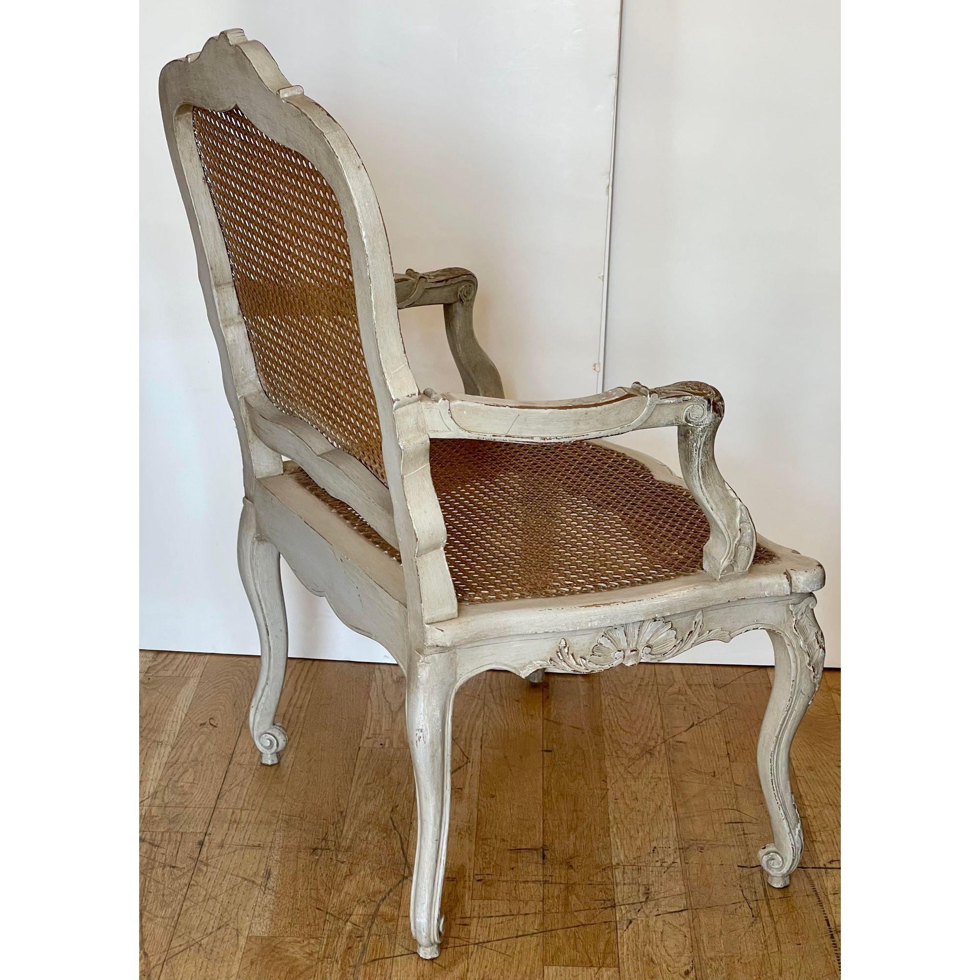 Antique Gustavian Style Louis XV Arm Chair In Good Condition In LOS ANGELES, CA