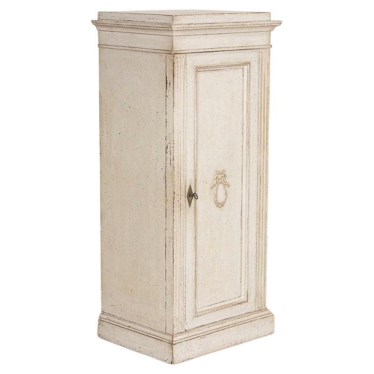 Antique Gustavian Style Painted Narrow Cabinet from Sweden