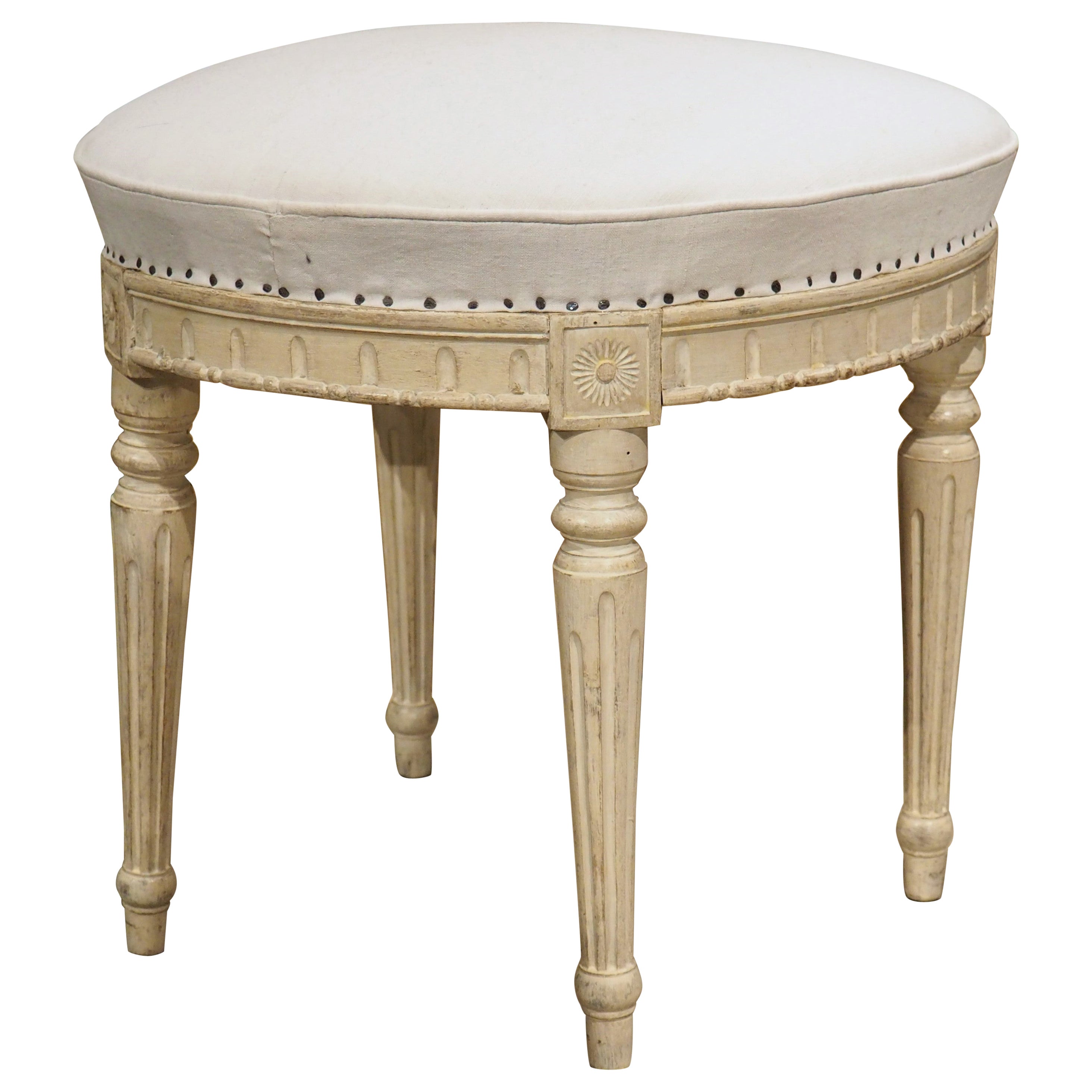 Antique Gustavian Style Painted Stool, Circa 1870