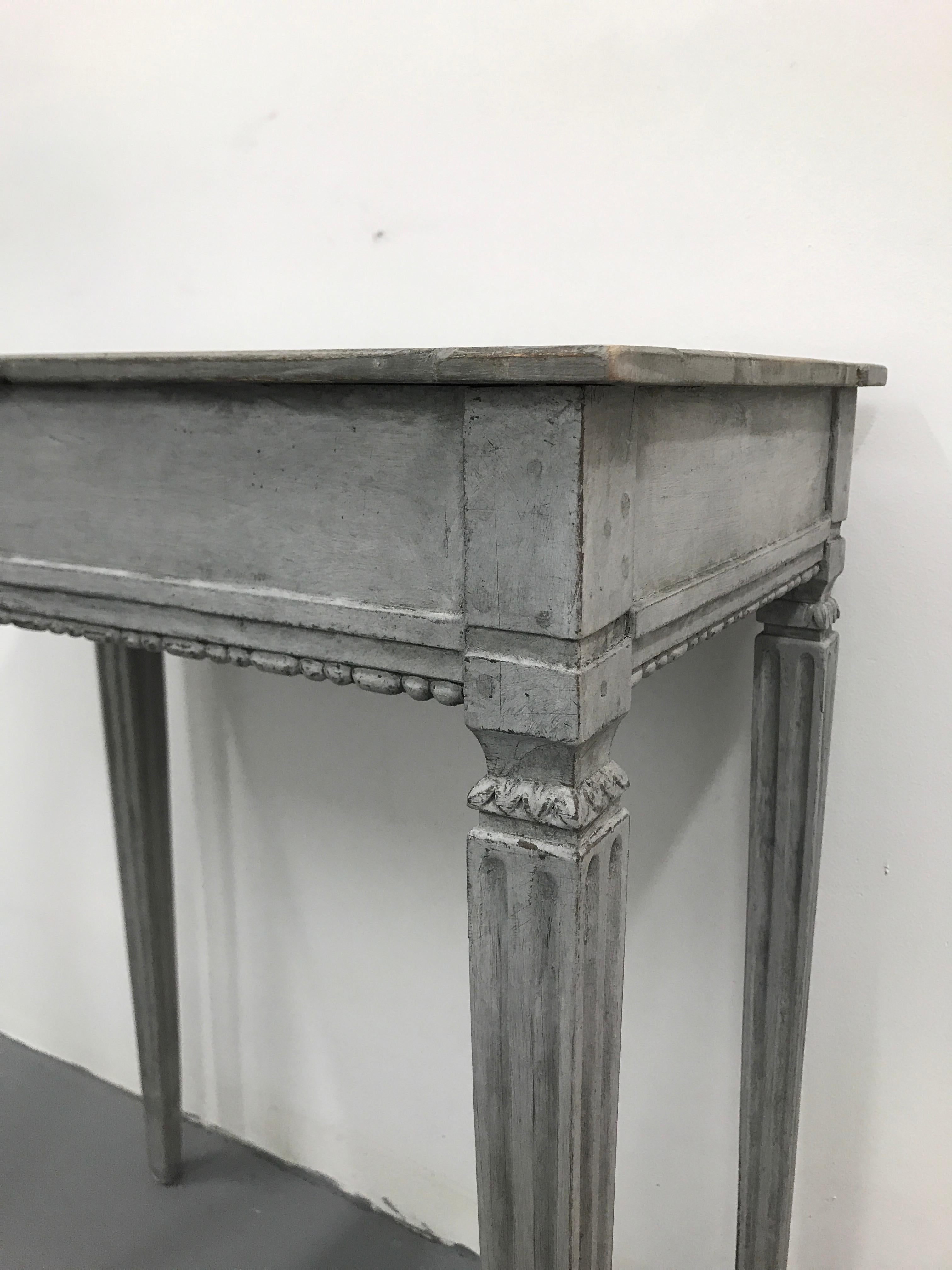 Hand-Painted Antique Gustavian Style Side Table, Late 19th Century For Sale