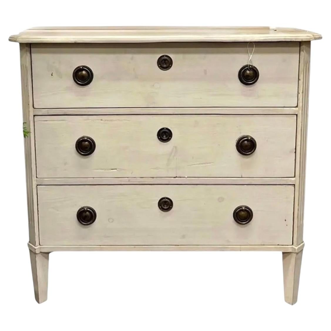 Antique Gustavian Style Swedish Empire Chest of Drawers Commode