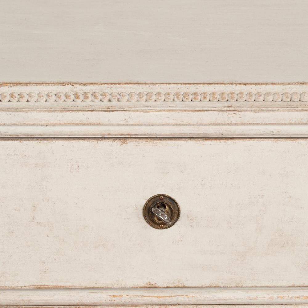 Wood Antique Gustavian White Painted Chest of Drawers from Sweden, circa 1820-40 For Sale