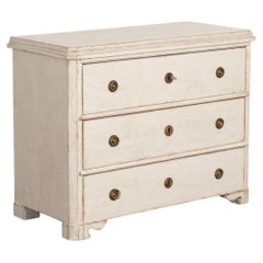 Antique Gustavian White Painted Chest of Drawers from Sweden, circa 1820-40
