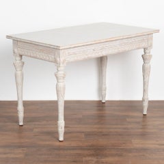 Antique Gustavian White Painted Side Table Small Writing Table, Sweden circa 180