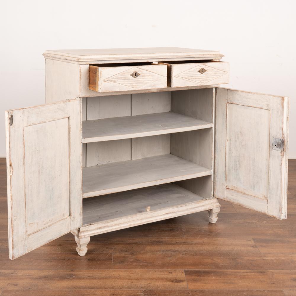 Swedish Antique Gustavian White Painted Sideboard Buffet, Sweden, circa 1860