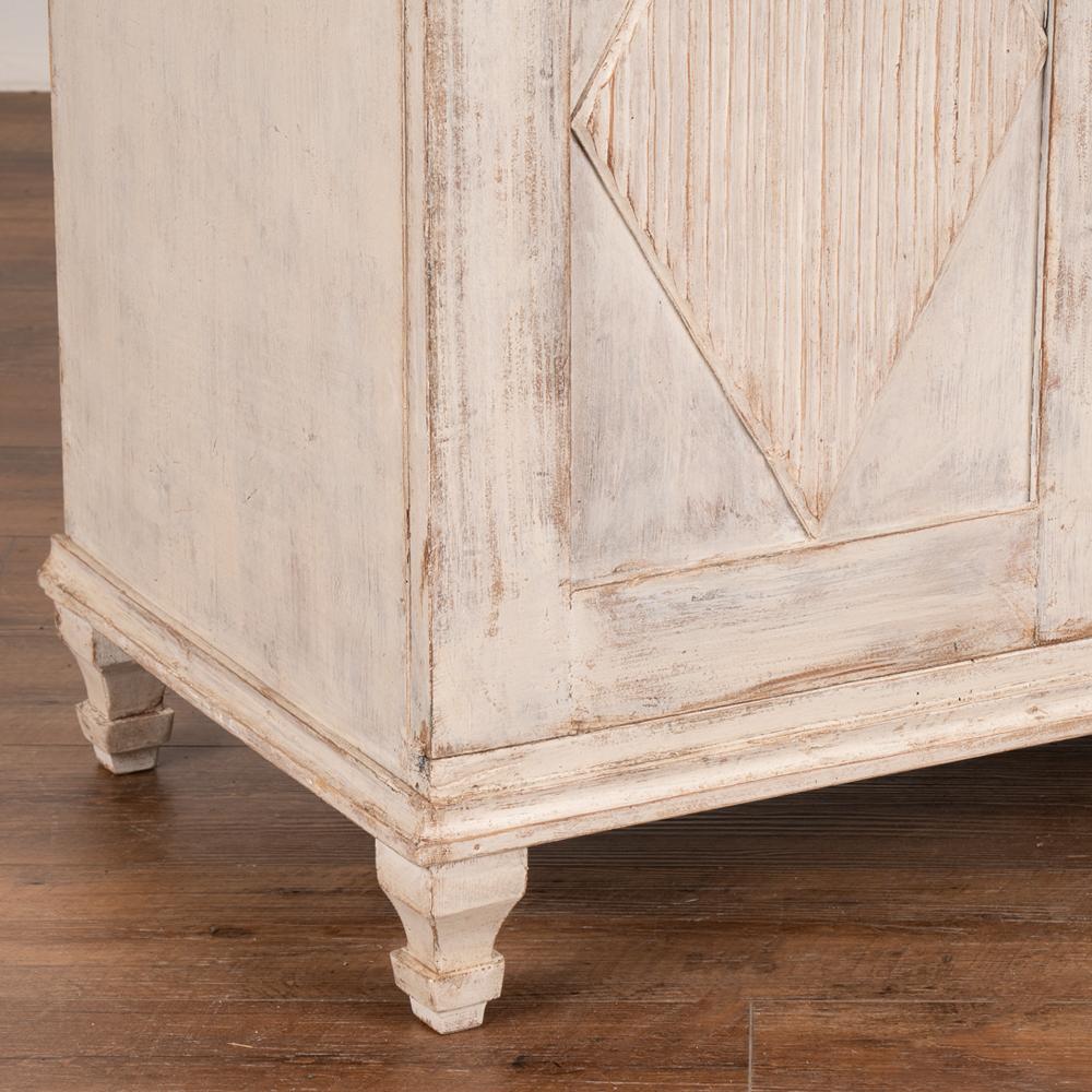 19th Century Antique Gustavian White Painted Sideboard Buffet, Sweden, circa 1860