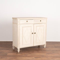 Antique Gustavian White Painted Sideboard from Sweden