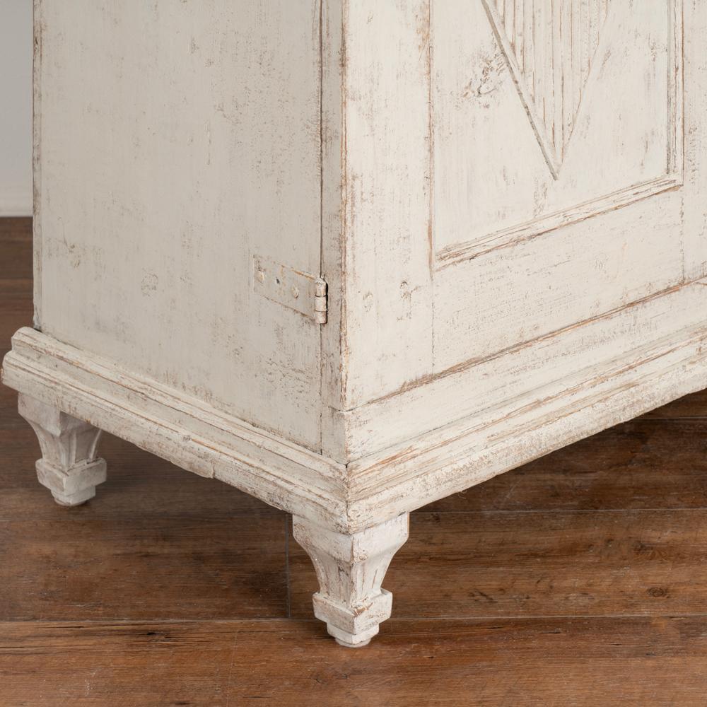 Antique Gustavian White Painted Tall Sideboard Buffet from Sweden circa 1860 4