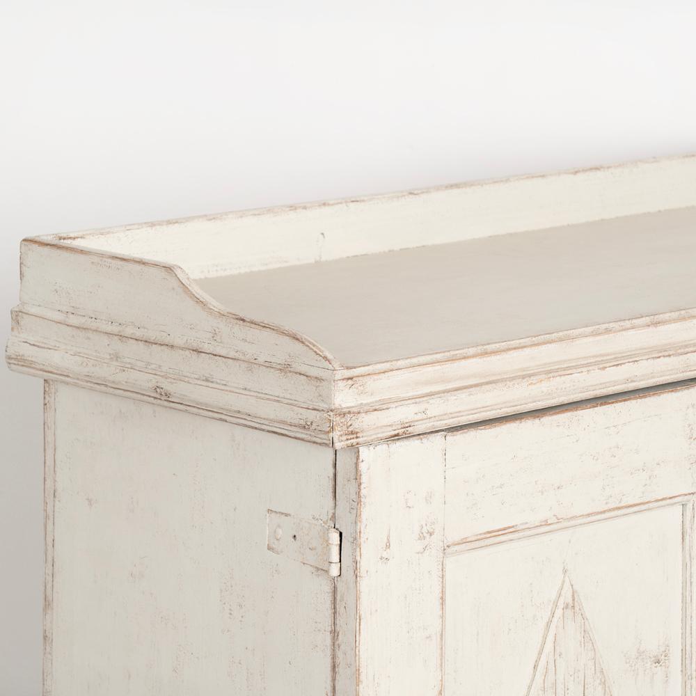 Antique Gustavian White Painted Tall Sideboard Buffet from Sweden circa 1860 3