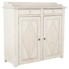 Antique Gustavian White Painted Sideboard Buffet Server, Sweden circa 1820-40