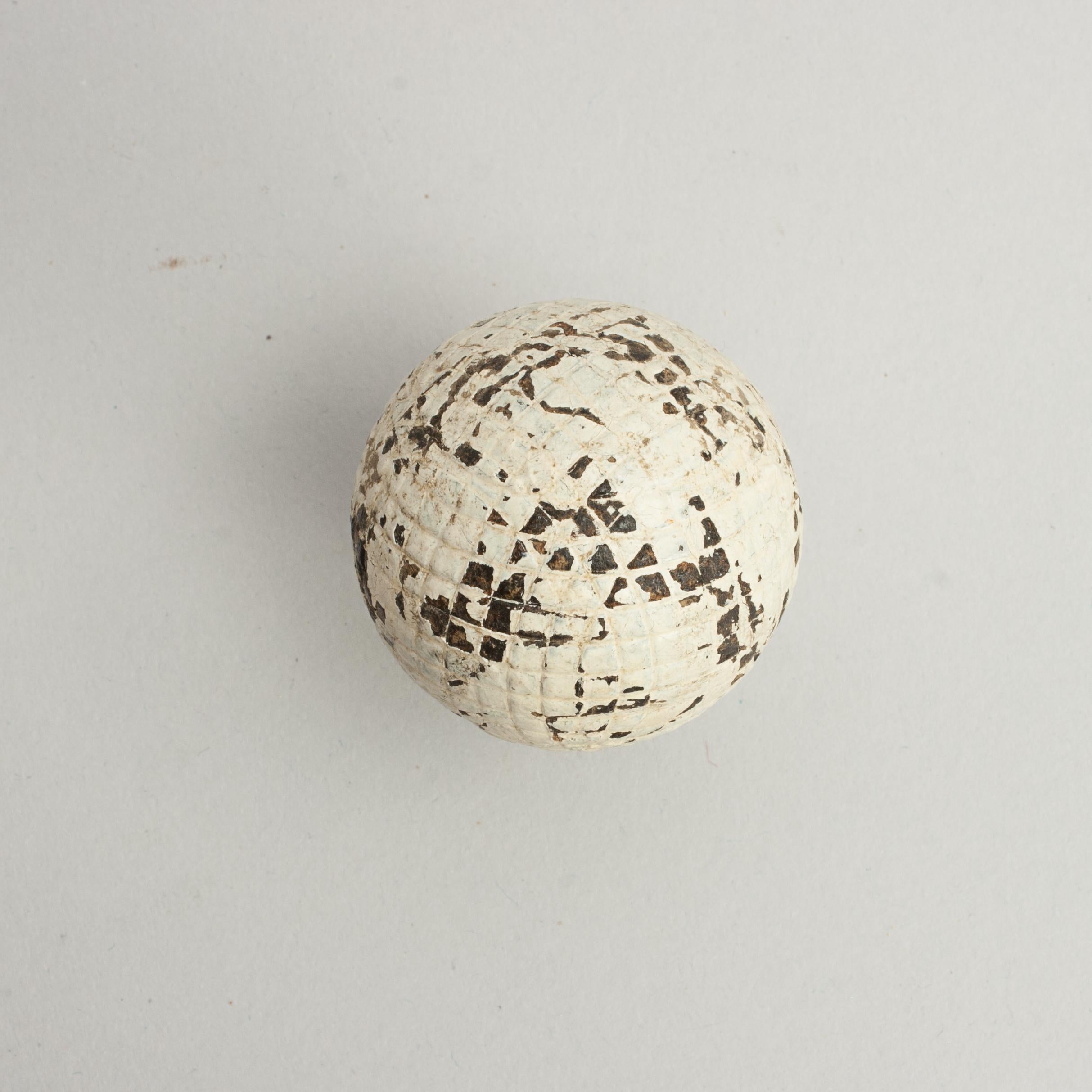Antiker Gutta Percha-Golfball, Mesh-Muster (Britisch) im Angebot