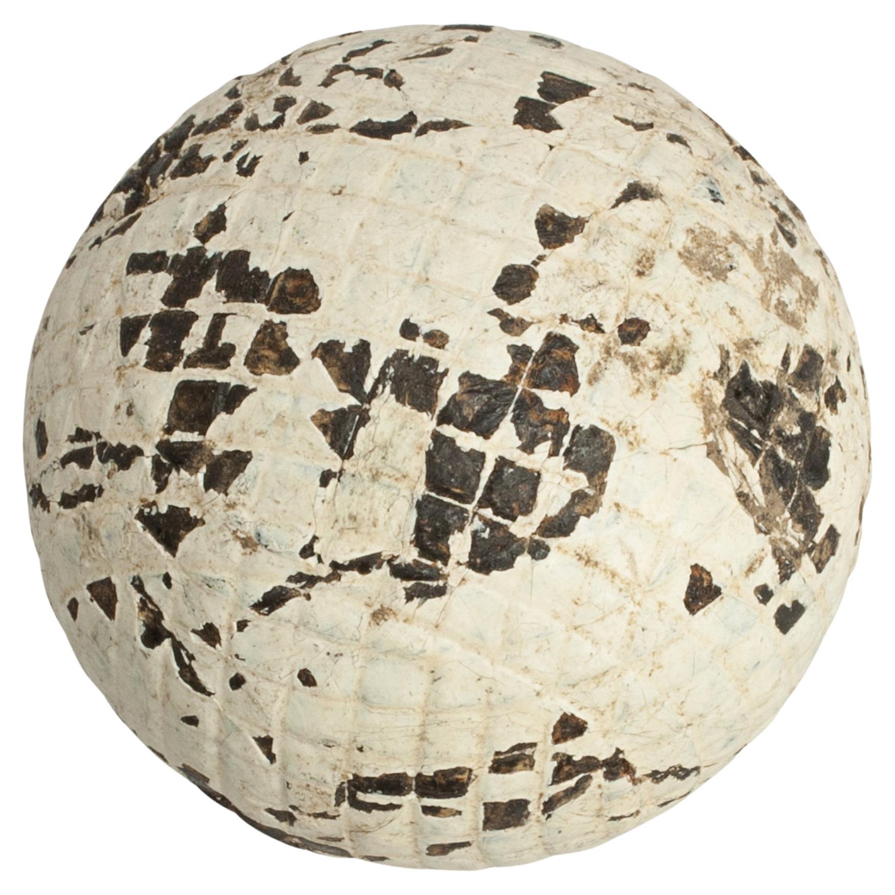 Antique Gutta Percha Golf Ball, Mesh Pattern