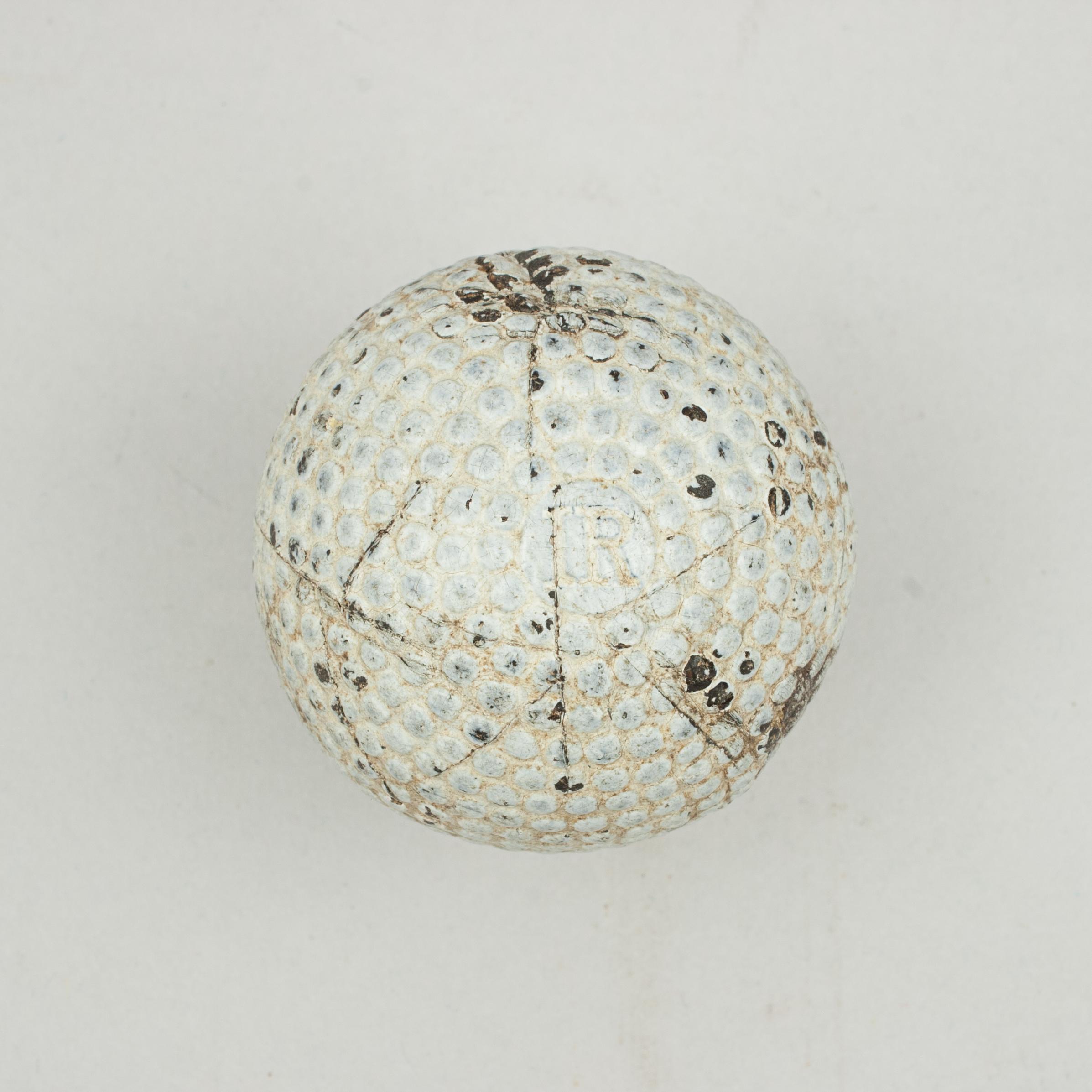 Rubber Antique Gutty Bramble Pattern Golf Ball, IR For Sale