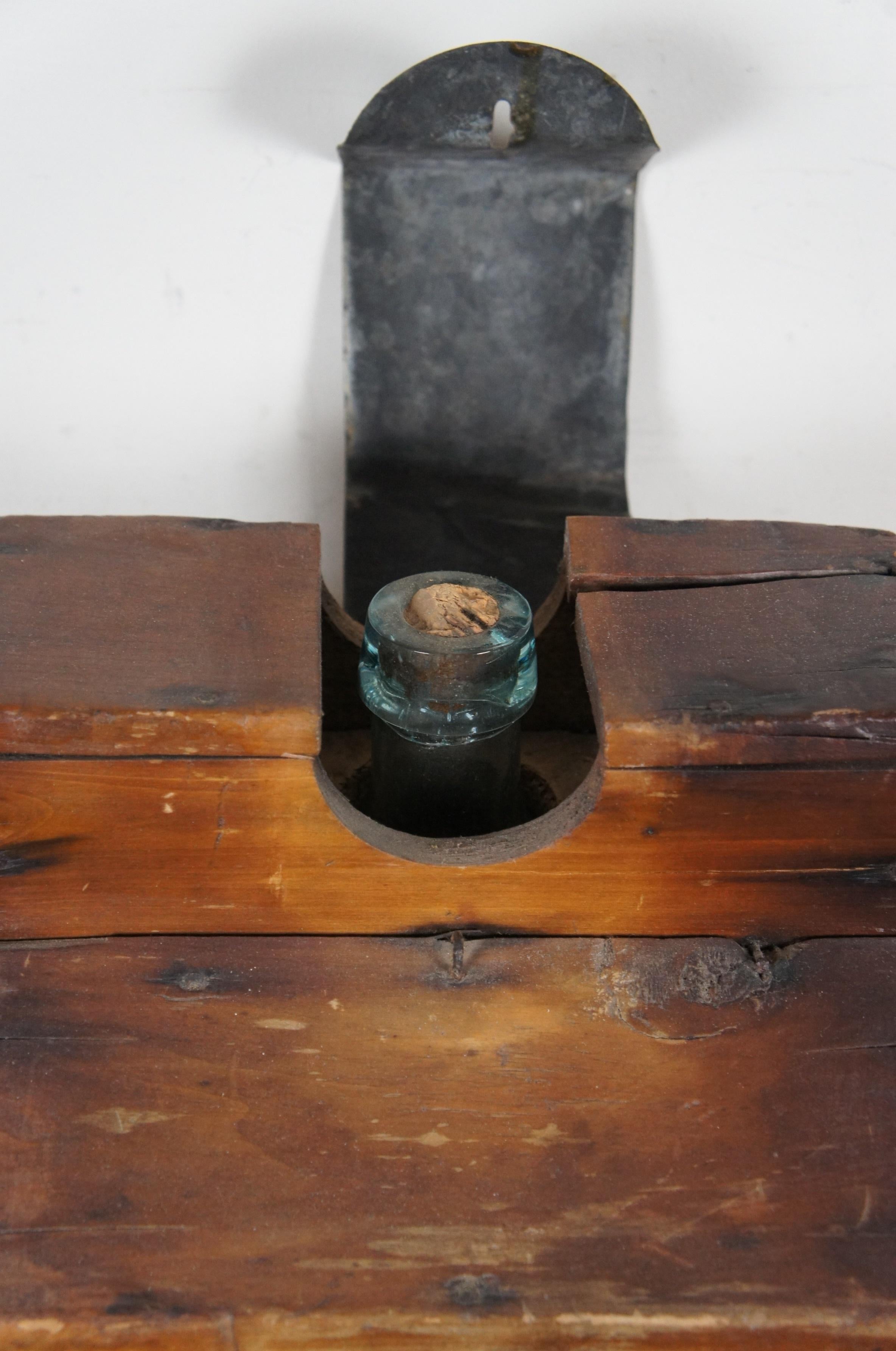 Antique GW Banker Boxed Demijohn Wine Whiskey Bottle & Tantalus Crate 19