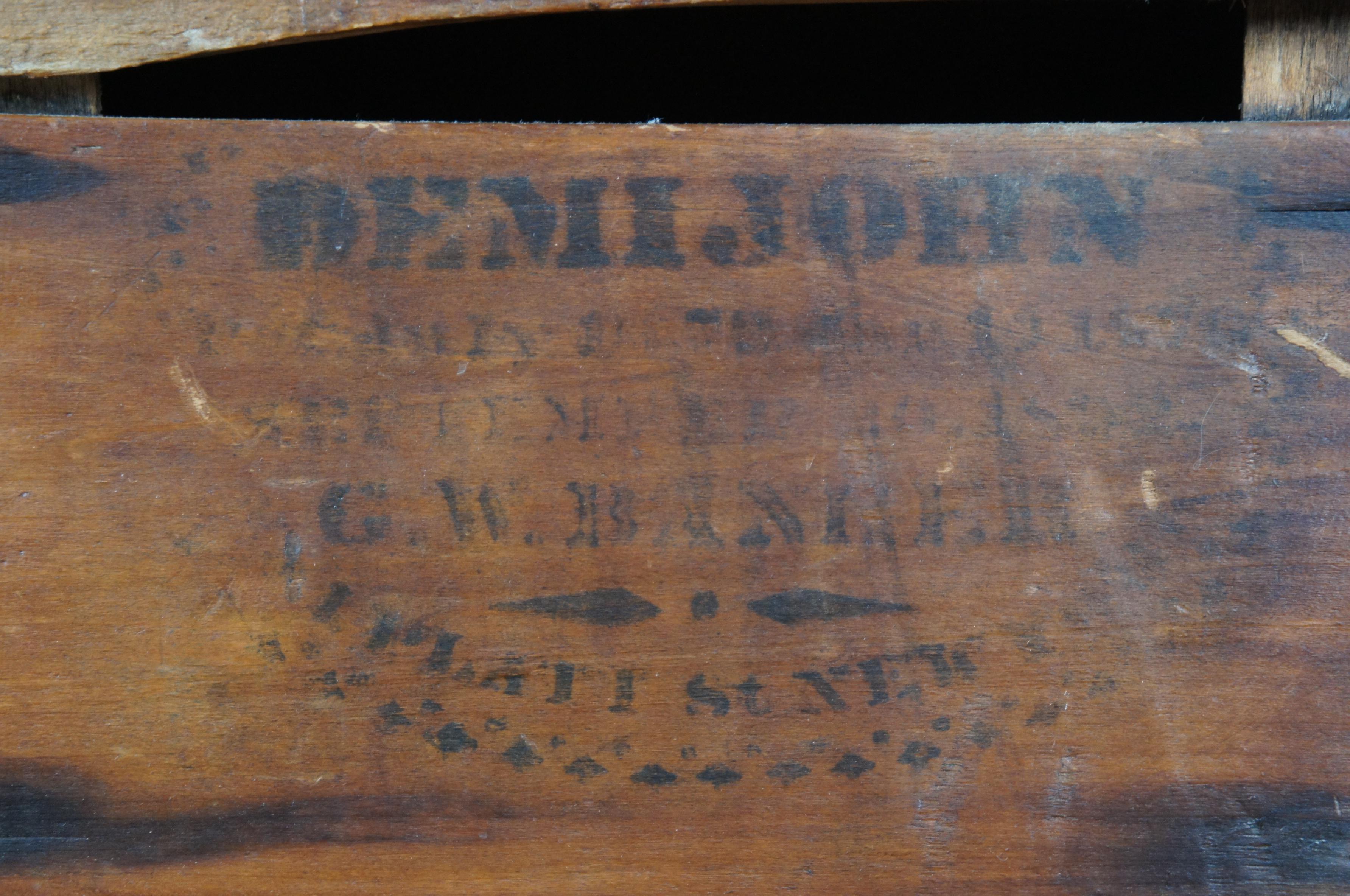 Antique GW Banker Boxed Demijohn Wine Whiskey Bottle & Tantalus Crate 19