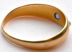 Antique Gypsy Ring, Gold, Sapphire and Pearl