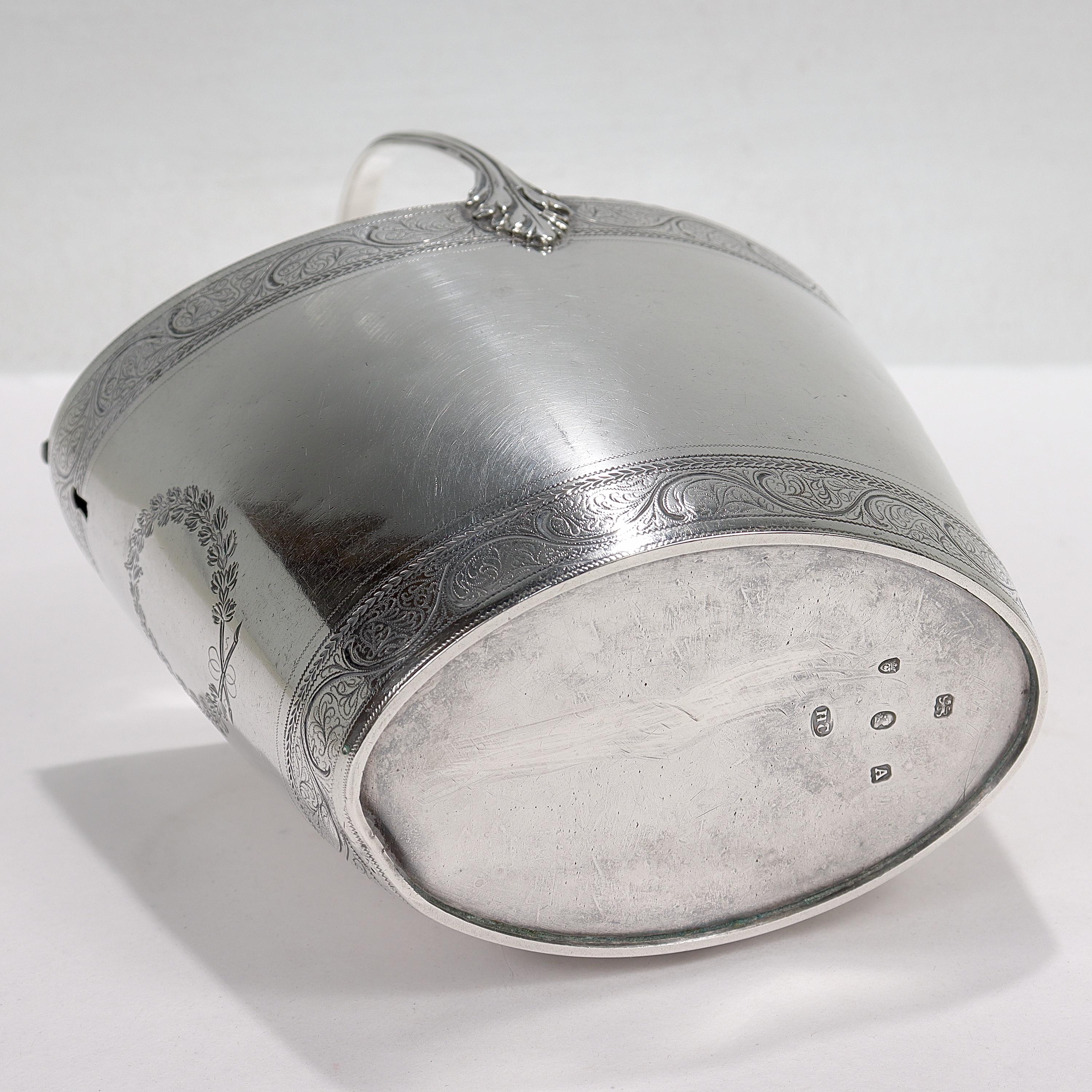 Antique H Chawmer 18th C English Georgian Sterling Silver Double-Sided Tea Caddy For Sale 8