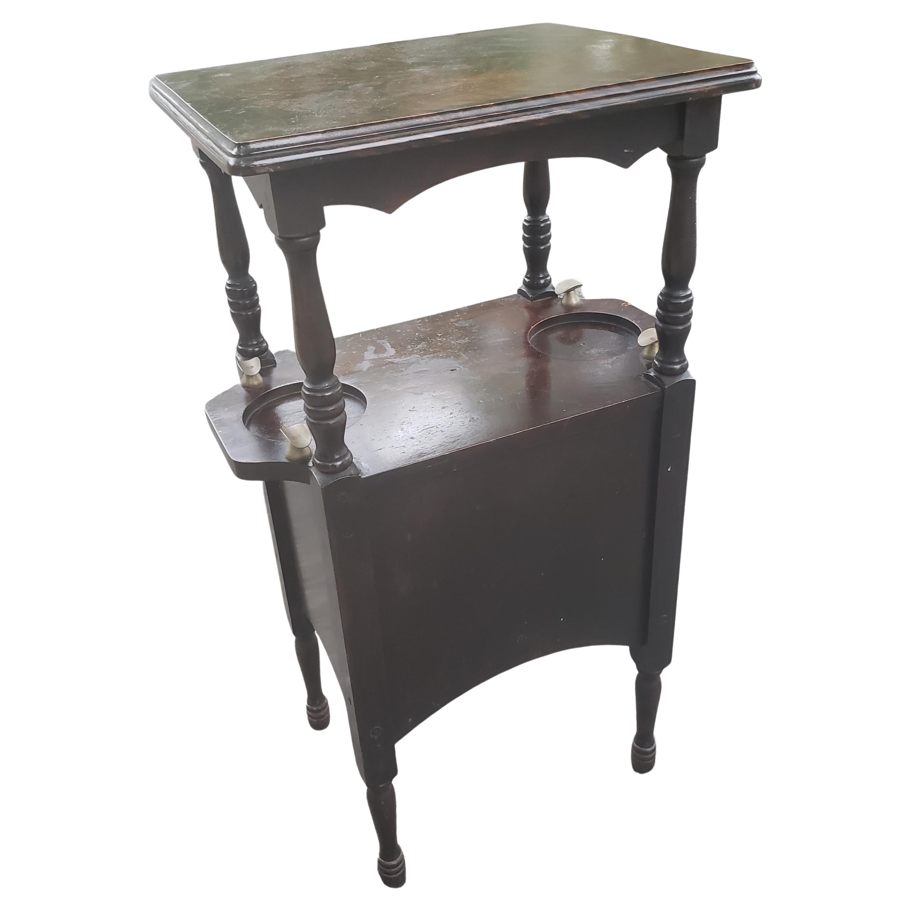 20th Century Antique H. T. Cushman Flame Mahogany Smoking Table Stand, circa 1890s For Sale