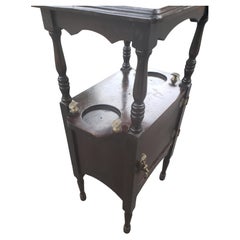 Antique H. T. Cushman Flame Mahogany Smoking Table Stand, circa 1890s