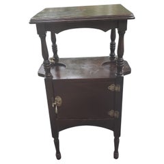 Antique H. T. Cushman Flame Mahogany Smoking Table Stand, circa 1890s