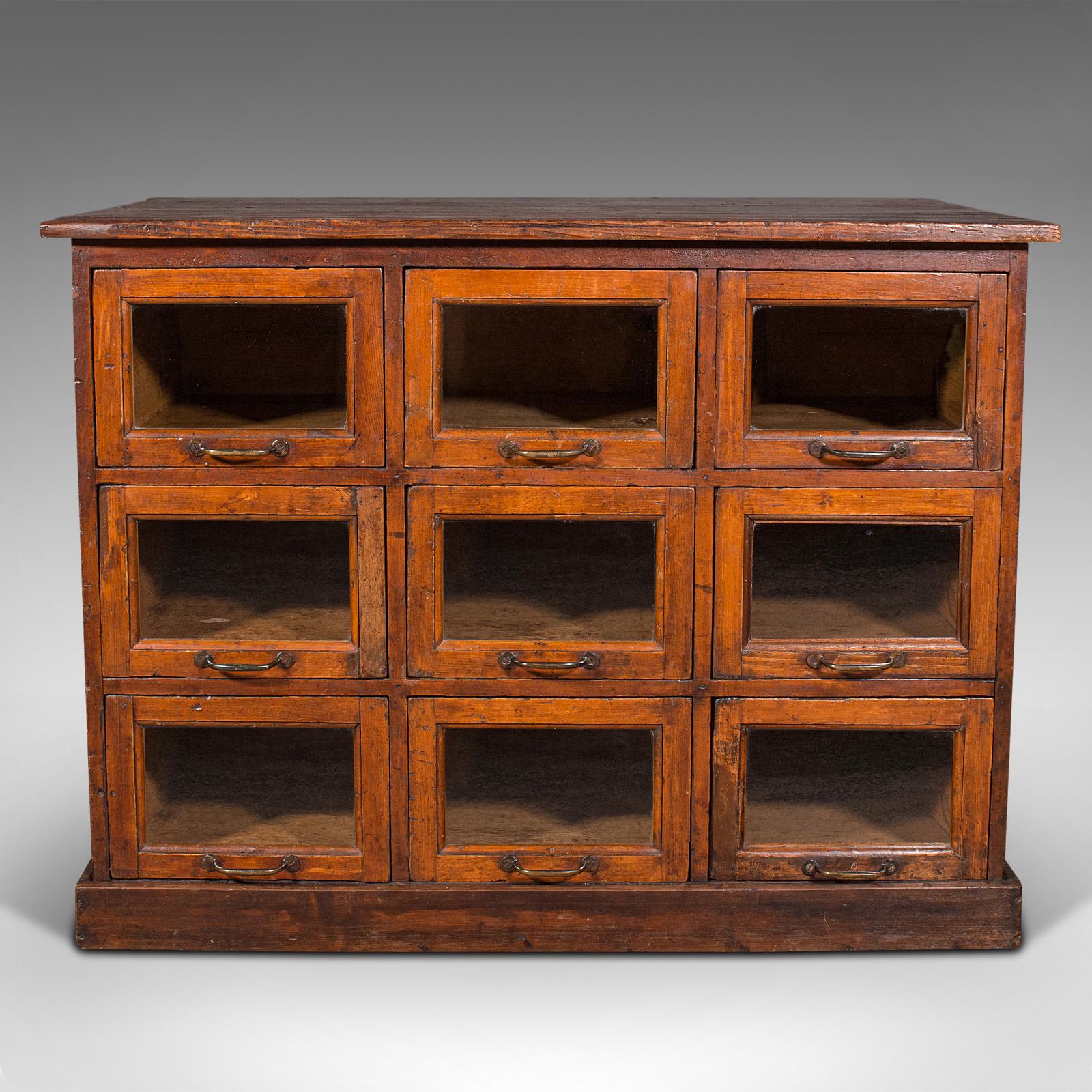 British Antique Haberdasher's Cabinet, English, Shop Keeper, Chest of Drawers, Victorian
