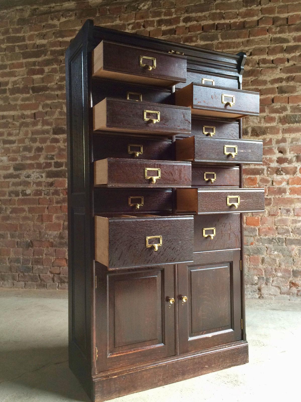 Antique Haberdashery Chest of Drawers Estate Cabinet Oak Edwardian, circa 1900 In Good Condition In Longdon, Tewkesbury